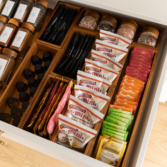 Ultimate Acacia Wood Drawer Organisation Pack