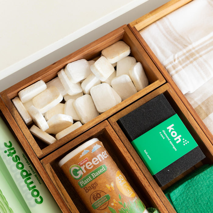 Essential Acacia Wood Drawer Organiser Set of 6 - Little Label Co Australia - The Home of Organisation For Kitchen, Bathroom, Laundry & More