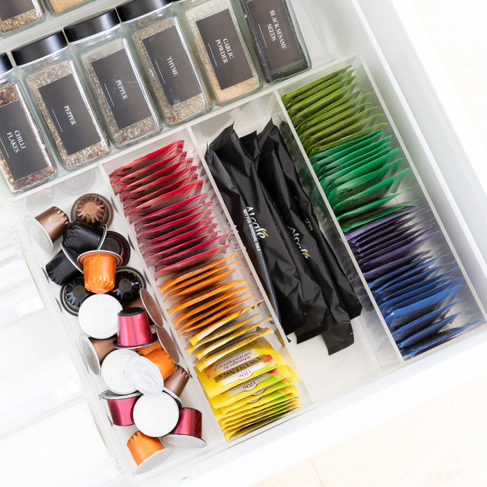 Acrylic Stackable Modular Organiser with Dividers - 31cm