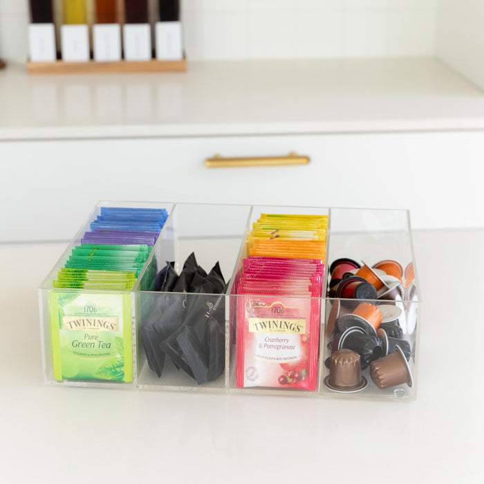 Acrylic Stackable Modular Organiser with Dividers - 31cm
