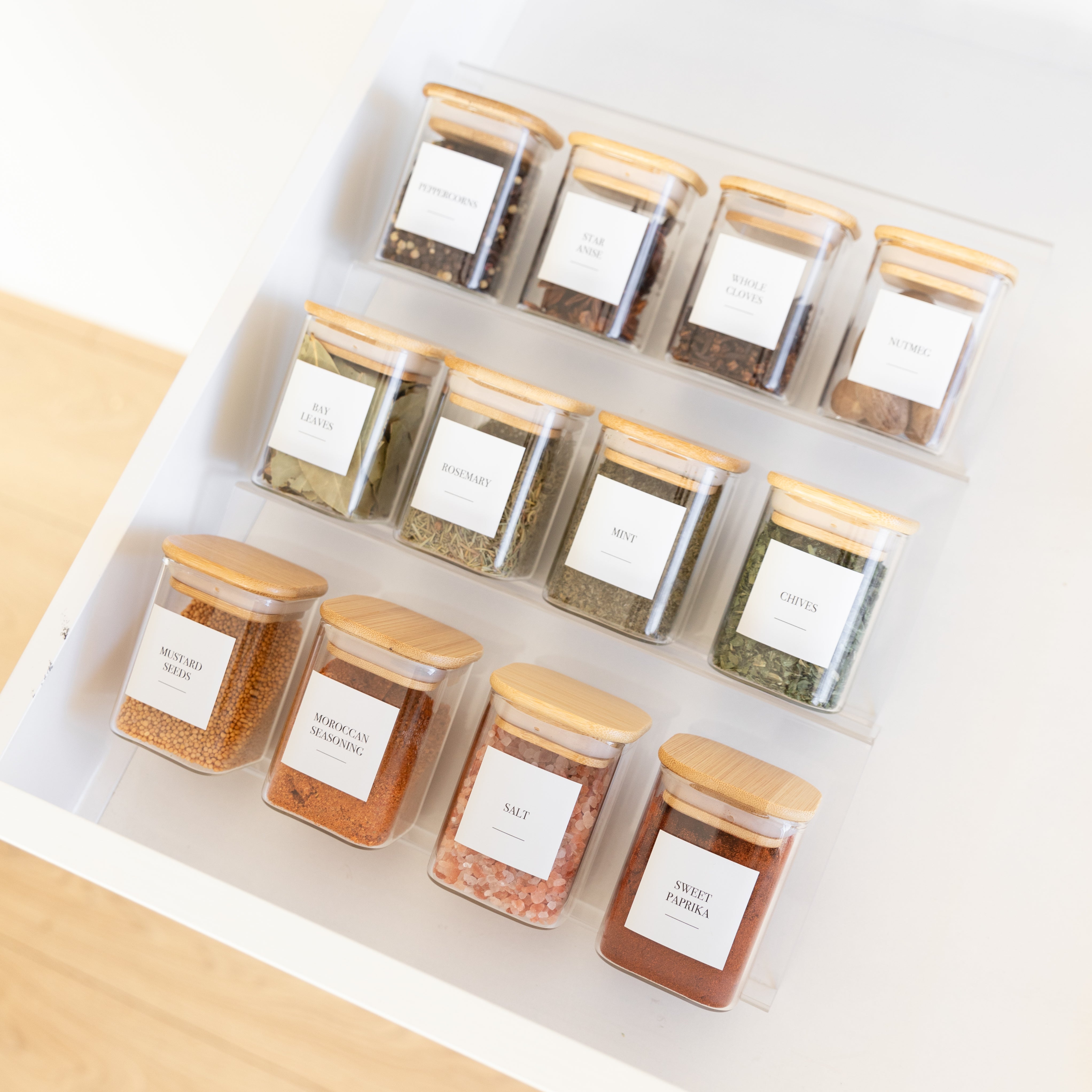Acrylic Herb Spice Drawer Organiser Little Label Co