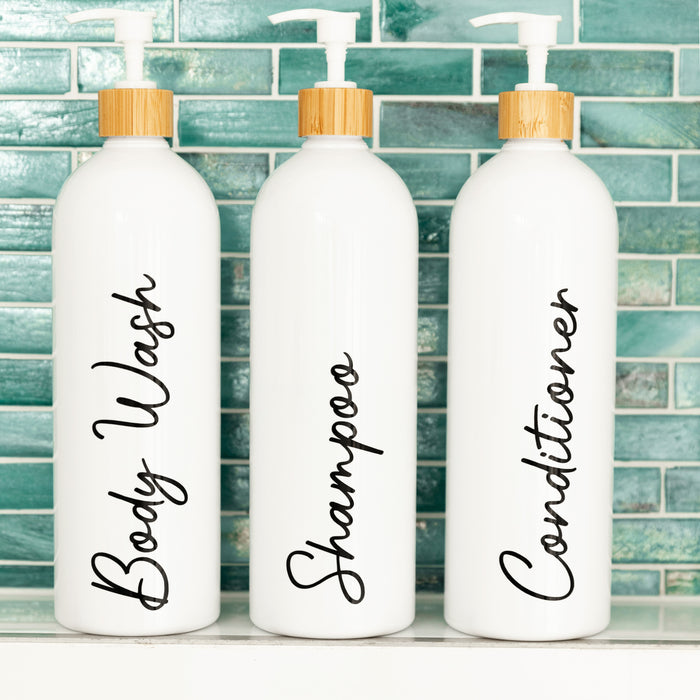 Custom Labels for 1L Bathroom Bottles - Little Label Co The Home of Organisation For Kitchen, Bathroom, Laundry & More