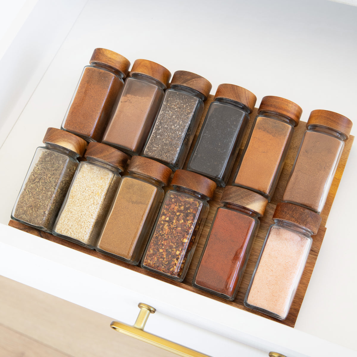 Acacia Drawer Spice Rack Pack