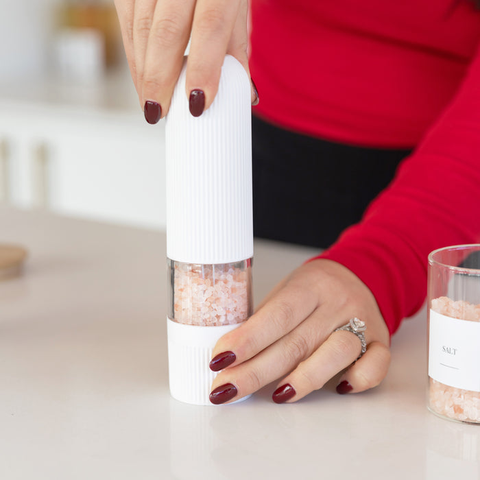 Electric Salt & Pepper Grinder Set - Little Label Co The Home of Organisation For Kitchen, Bathroom, Laundry & More