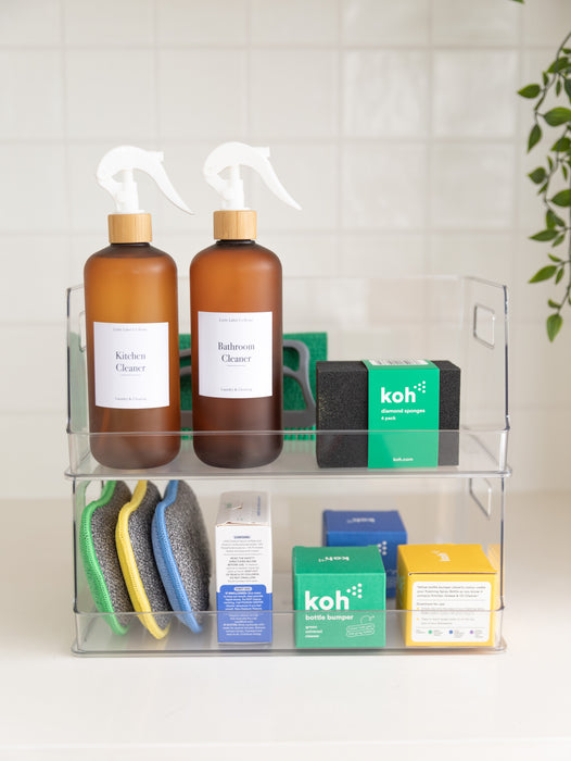 Clear Stackable Organiser Large - Little Label Co The Home of Organisation For Kitchen, Bathroom, Laundry & More