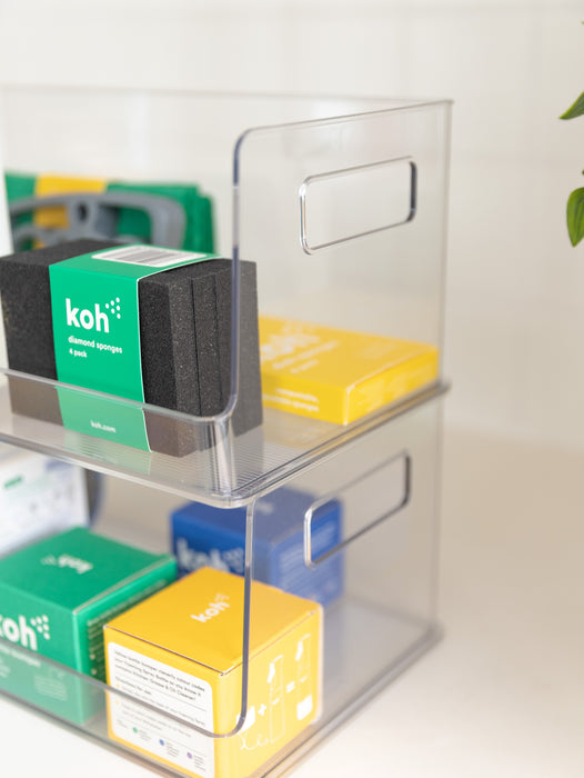 Clear Stackable Organiser Large - Little Label Co The Home of Organisation For Kitchen, Bathroom, Laundry & More