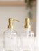 500ml Clear Glass Pump Bottle with Gold Pump - Little Label Co The Home of Organisation For Kitchen, Bathroom, Laundry & More