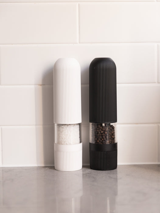Electric Salt & Pepper Grinder & Butter Bell Set