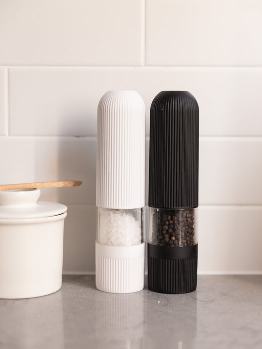 Electric Salt & Pepper Grinder & Butter Bell Set