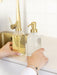 500ml Clear Glass Pump Bottle with Gold Pump - Little Label Co The Home of Organisation For Kitchen, Bathroom, Laundry & More