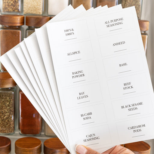 Rectangle Herb & Spice Stickers - 84 Label Pack - Little Label Co Australia - The Home of Organisation For Kitchen, Bathroom, Laundry & More