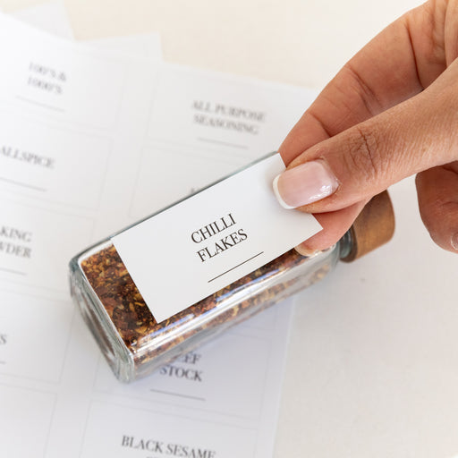Rectangle Herb & Spice Stickers - 84 Label Pack - Little Label Co Australia - The Home of Organisation For Kitchen, Bathroom, Laundry & More
