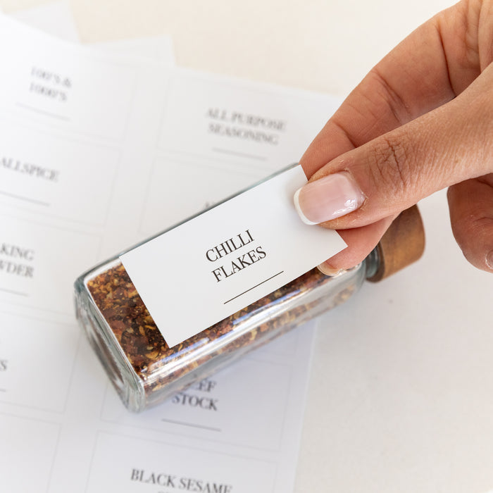 Rectangle Herb & Spice Stickers - 84 Label Pack - Little Label Co Australia - The Home of Organisation For Kitchen, Bathroom, Laundry & More