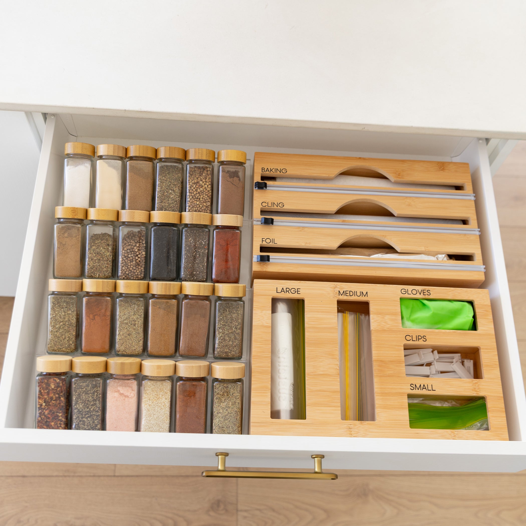 Bamboo Shaker Kitchen Drawer Organiser Pack – Little Label Co