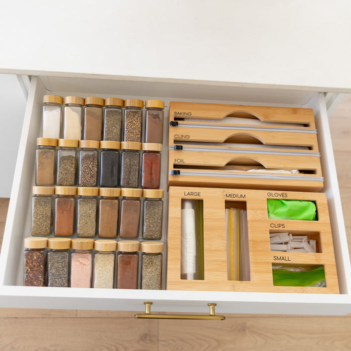Bamboo Shaker Kitchen Drawer Organiser Pack