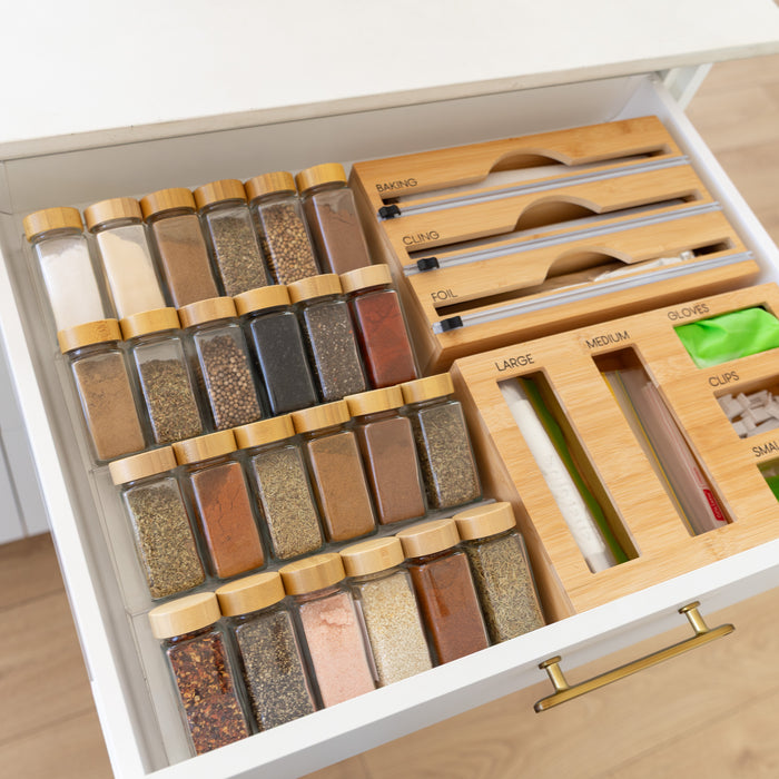 Bamboo Shaker Kitchen Drawer Organiser Pack