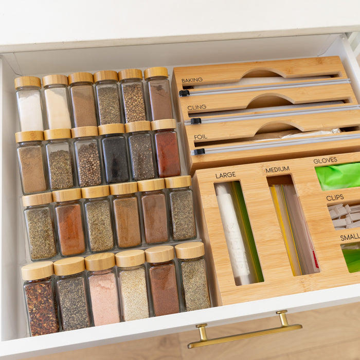 Bamboo Shaker Kitchen Drawer Organiser Pack
