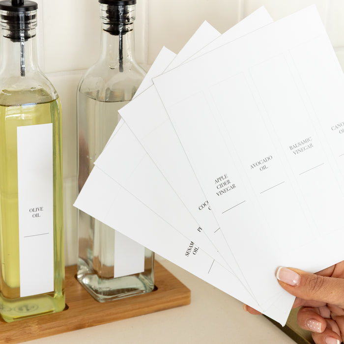 Oil & Vinegar Stickers - 16 Label Pack - Little Label Co Australia - The Home of Organisation For Kitchen, Bathroom, Laundry & More