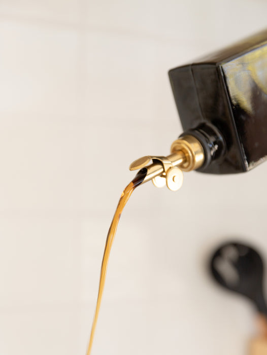 Green Oil & Vinegar Rectangle Book Bottle 500ml (Gold Pourer)