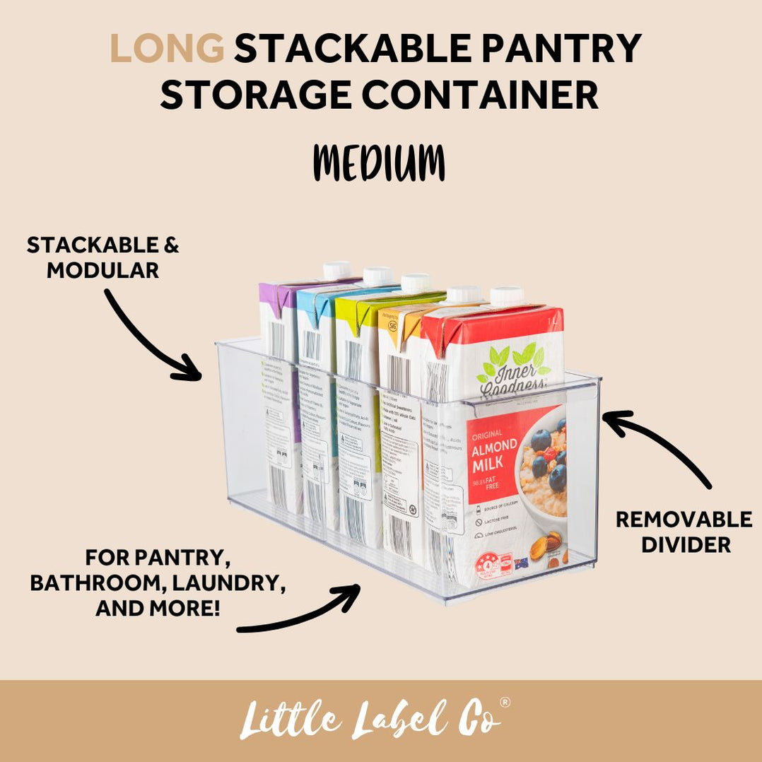LONG Stackable Pantry Storage Container - Medium - Little Label Co