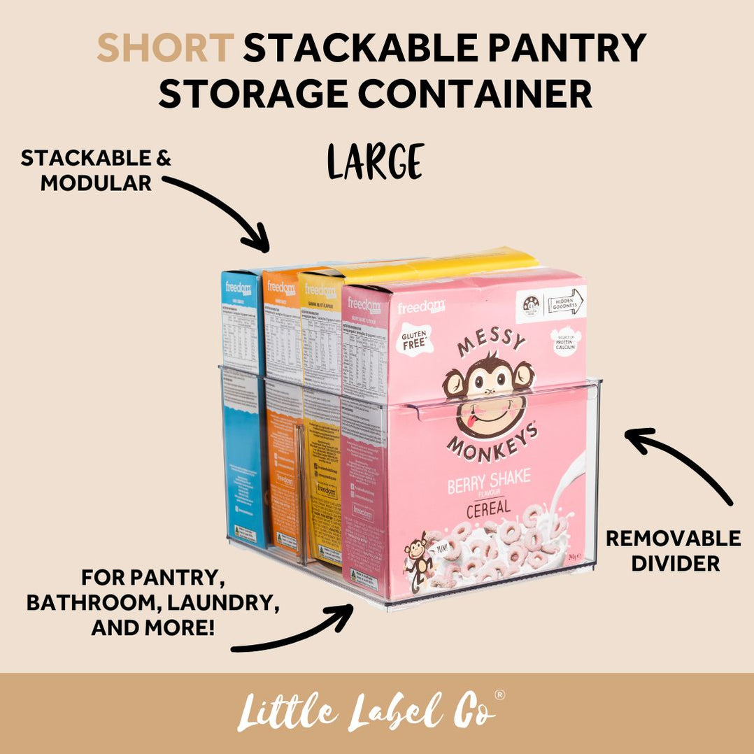 SHORT Stackable Pantry Storage Container - Large