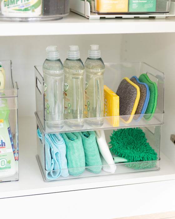 Clear Stackable Organiser Large - Little Label Co The Home of Organisation For Kitchen, Bathroom, Laundry & More