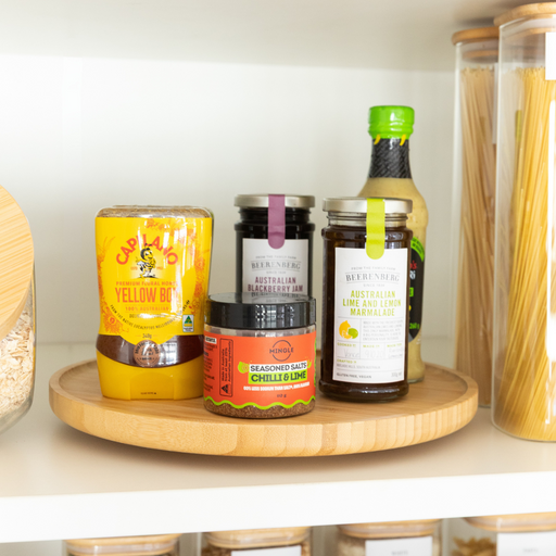 Bamboo Lazy Susan - Little Label Co Australia - The Home of Organisation For Kitchen, Bathroom, Laundry & More