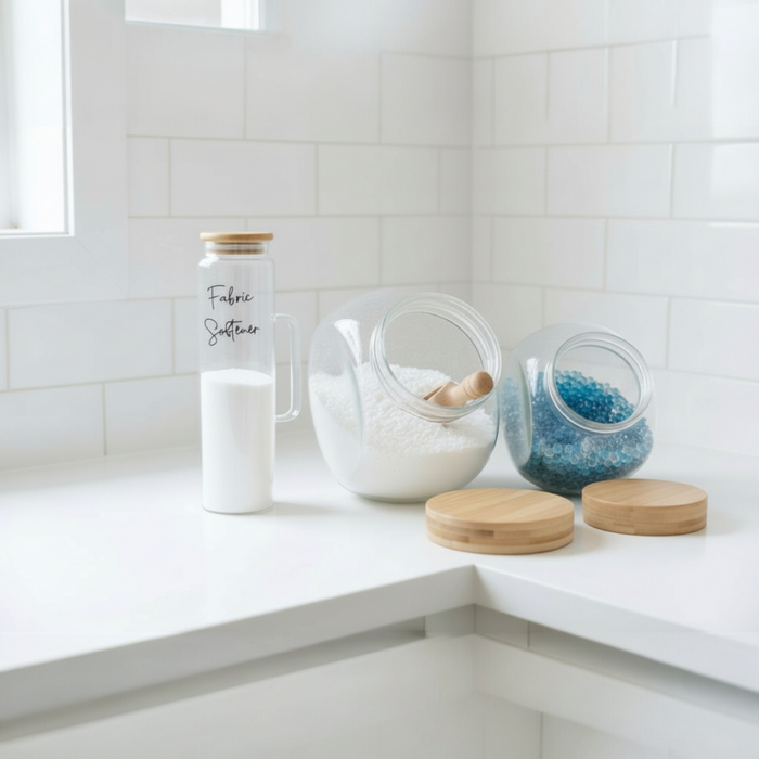 Laundry Storage Jar Bundle - Little Label Co Australia - The Home of Organisation For Kitchen, Bathroom, Laundry & More