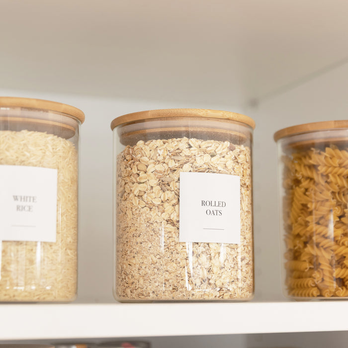 Complete Bamboo & Glass Pantry Organisation Set