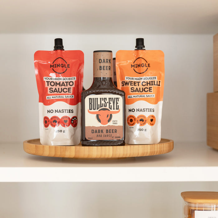 Complete Square Bamboo & Glass Pantry Organisation Set