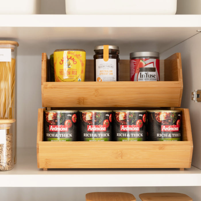 Ultimate Square Bamboo & Glass Pantry Container Set