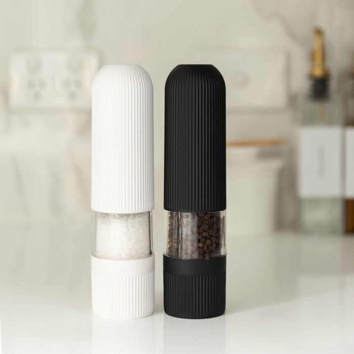 Electric Salt & Pepper Grinder & Butter Bell Set