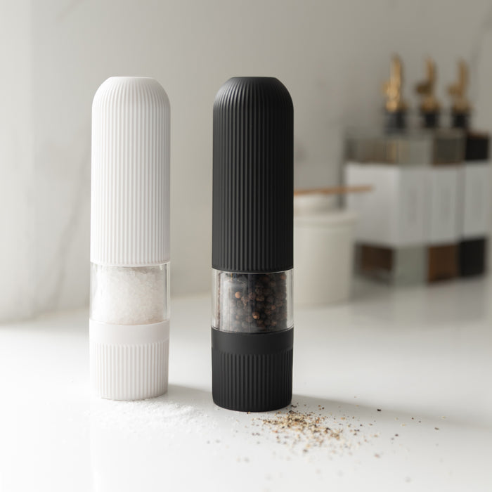 Electric Salt & Pepper Grinder Set - Little Label Co The Home of Organisation For Kitchen, Bathroom, Laundry & More