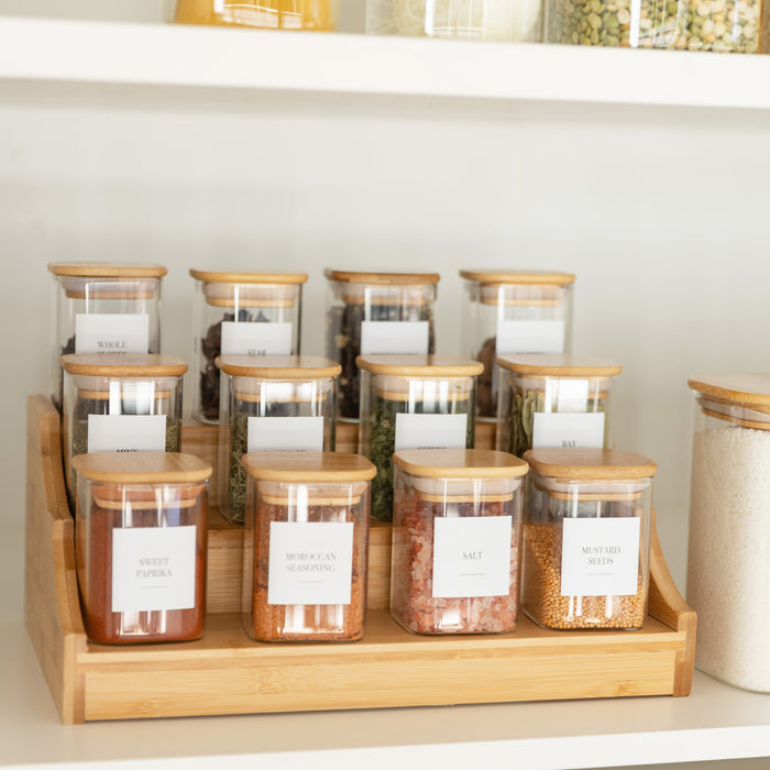 Square Bamboo Glass Deluxe Pantry Pack