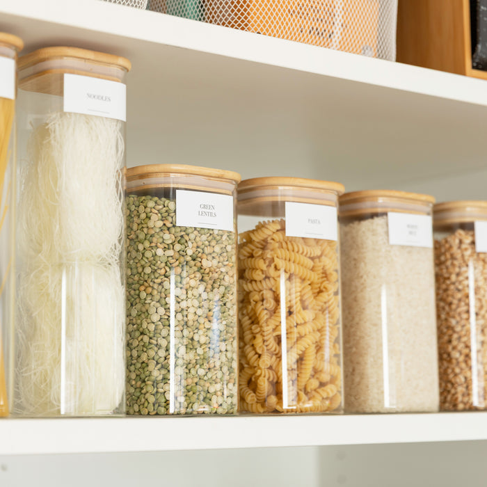 Square Bamboo Glass Deluxe Pantry Pack
