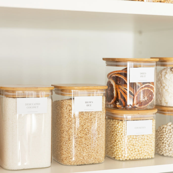Square Bamboo Glass Deluxe Pantry Pack