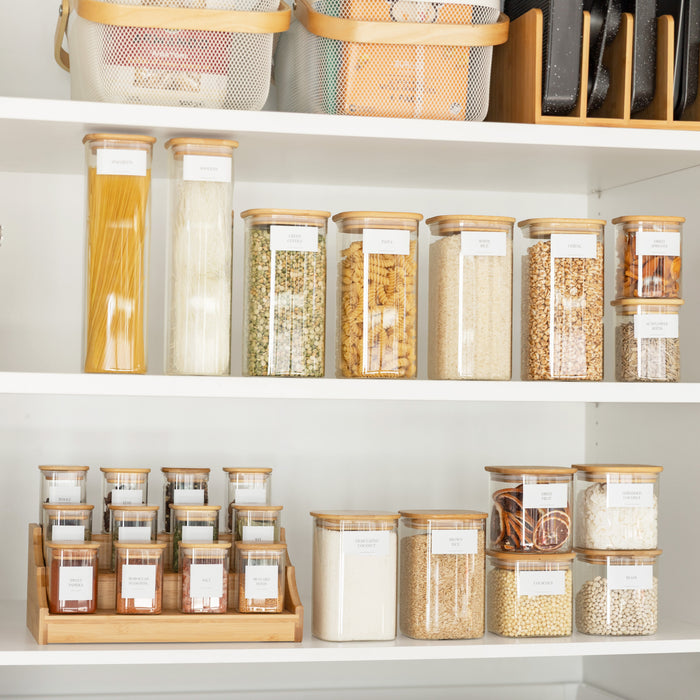 Square Bamboo Glass Deluxe Pantry Pack