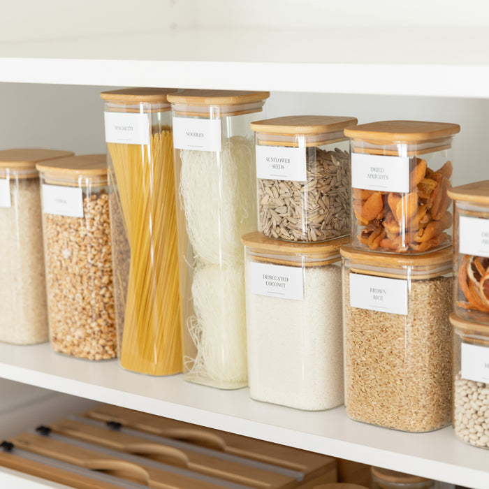 Square Bamboo Glass Pantry Pack
