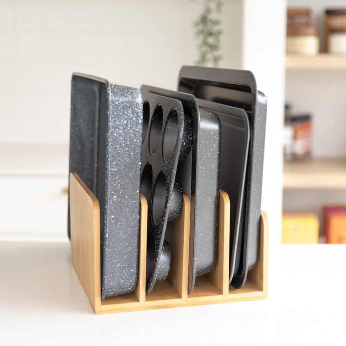 Bamboo Standing Tray & Lid Organiser - Little Label Co The Home of Organisation For Kitchen, Bathroom, Laundry & More