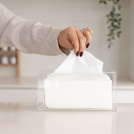 Acrylic Tissue Box Holder - Little Label Co The Home of Organisation For Kitchen, Bathroom, Laundry & More