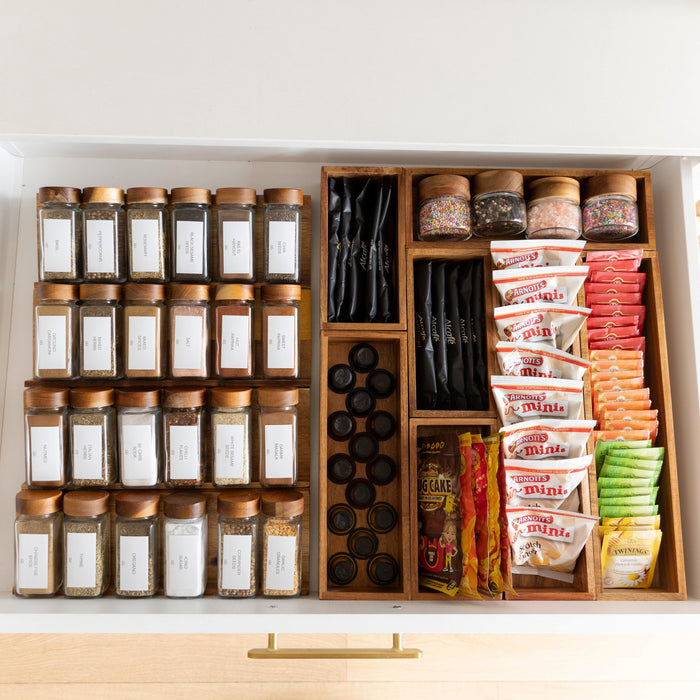 Ultimate Acacia Wood Drawer Organisation Pack - Little Label Co Australia - The Home of Organisation For Kitchen, Bathroom, Laundry & More