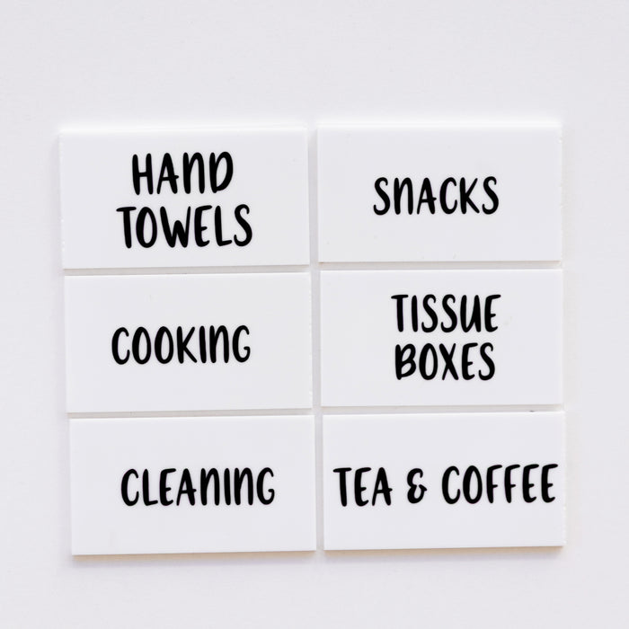 Acrylic/Bamboo Tags (with custom labels) - Little Label Co The Home of Organisation For Kitchen, Bathroom, Laundry & More