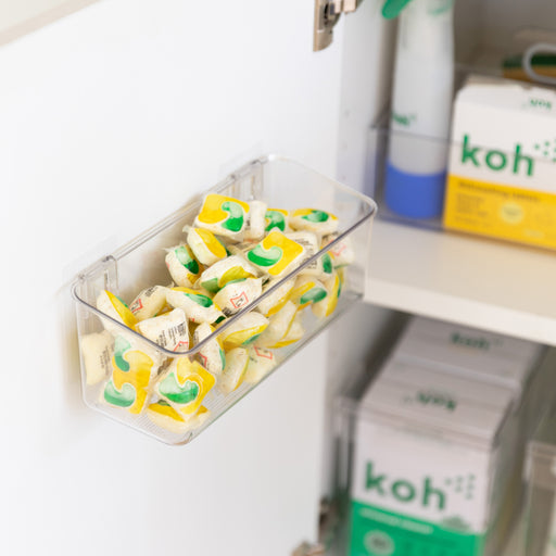 Clear Wall Mount Adhesive Storage Container - Wide - Little Label Co The Home of Organisation For Kitchen, Bathroom, Laundry & More