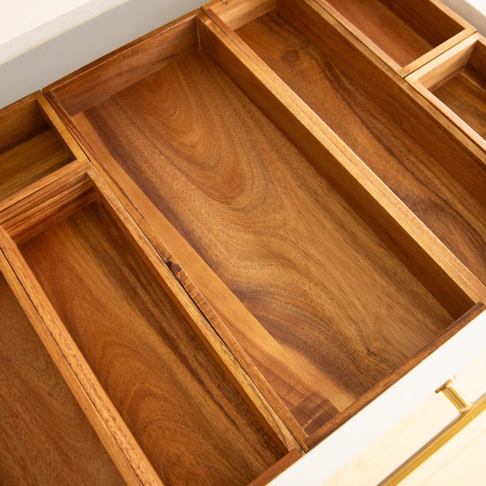 Complete Acacia Wood Drawer Organiser Set of 8