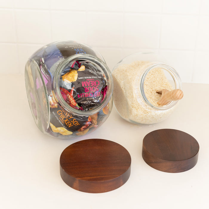 Glass Snack Jar with Acacia Lid - 2L