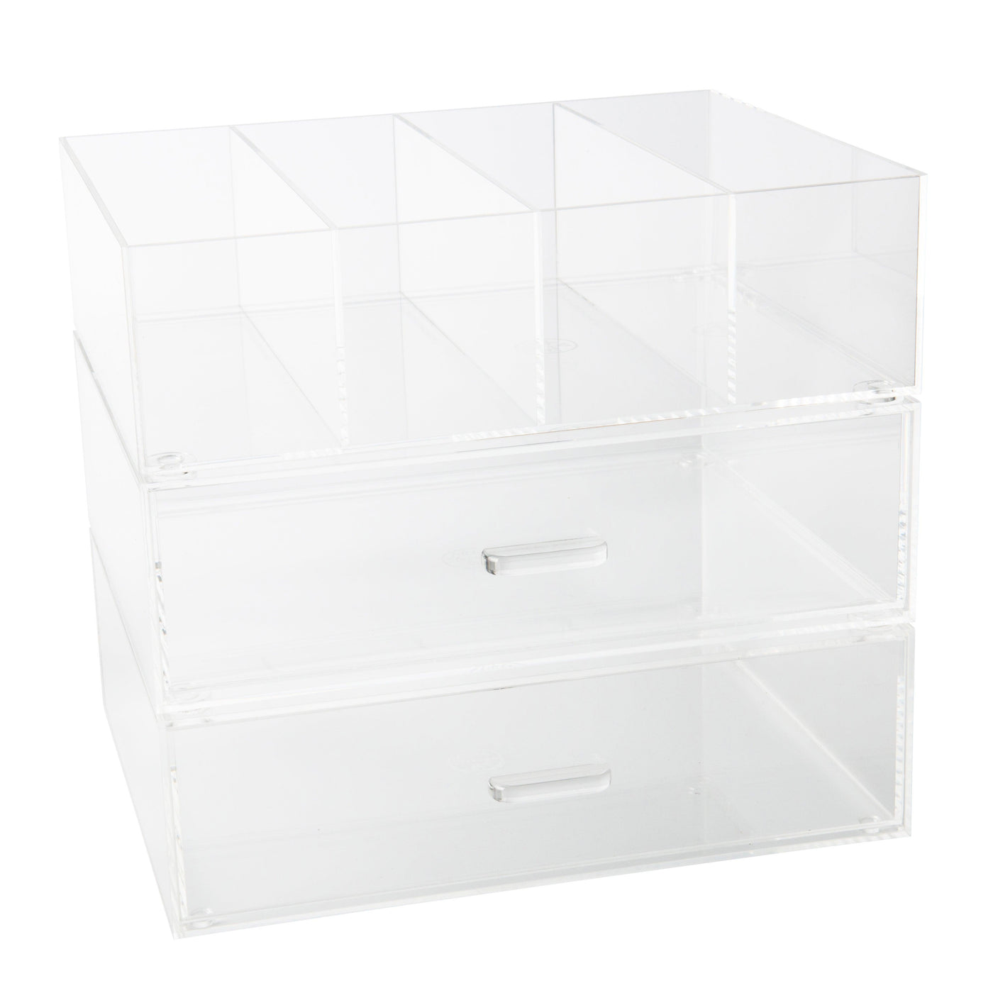 Stackable Acrylic Cosmetic Organiser with Dividers, 33cm – Little Label Co