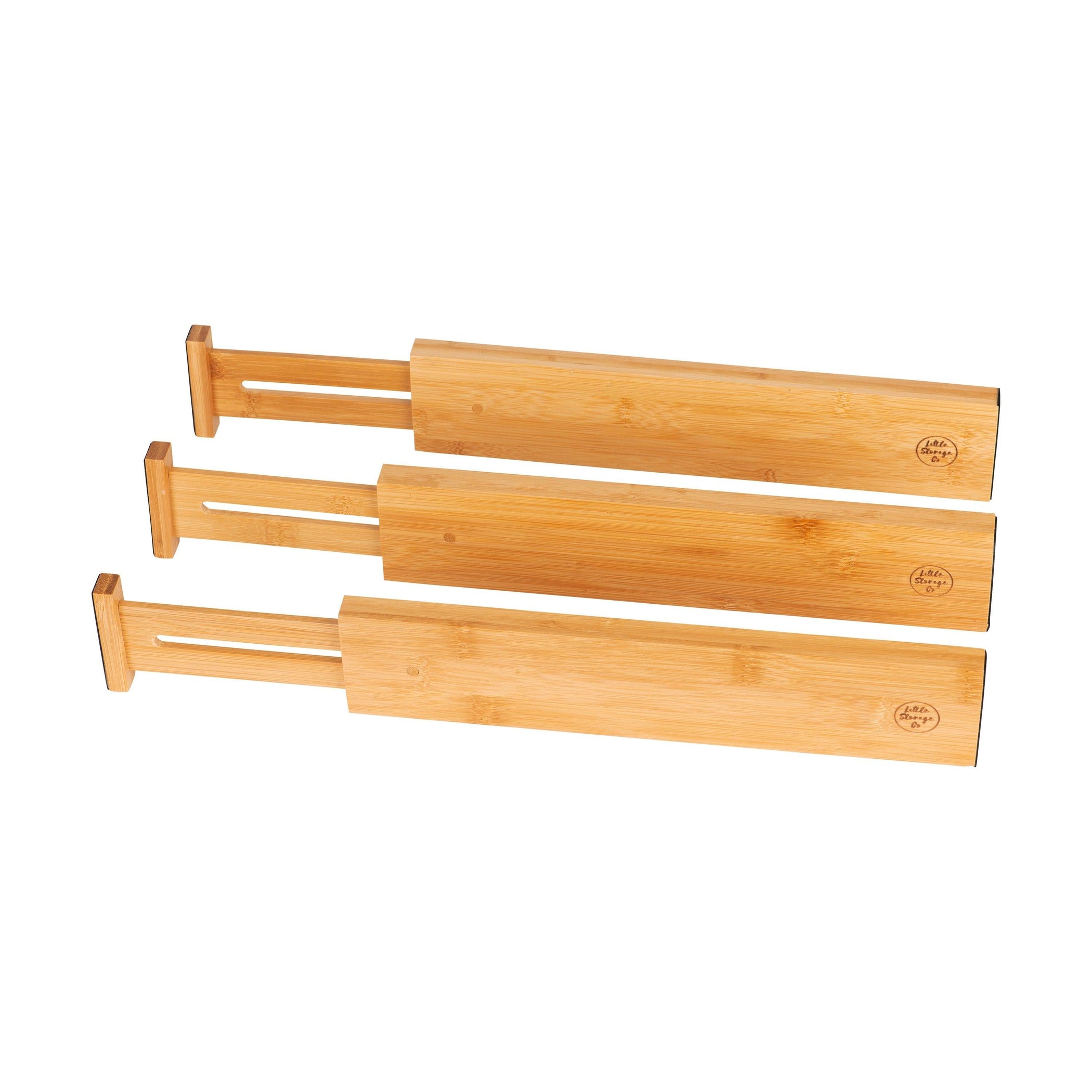 Bamboo Expandable Drawer Dividers, Set of 3 Little Label Co