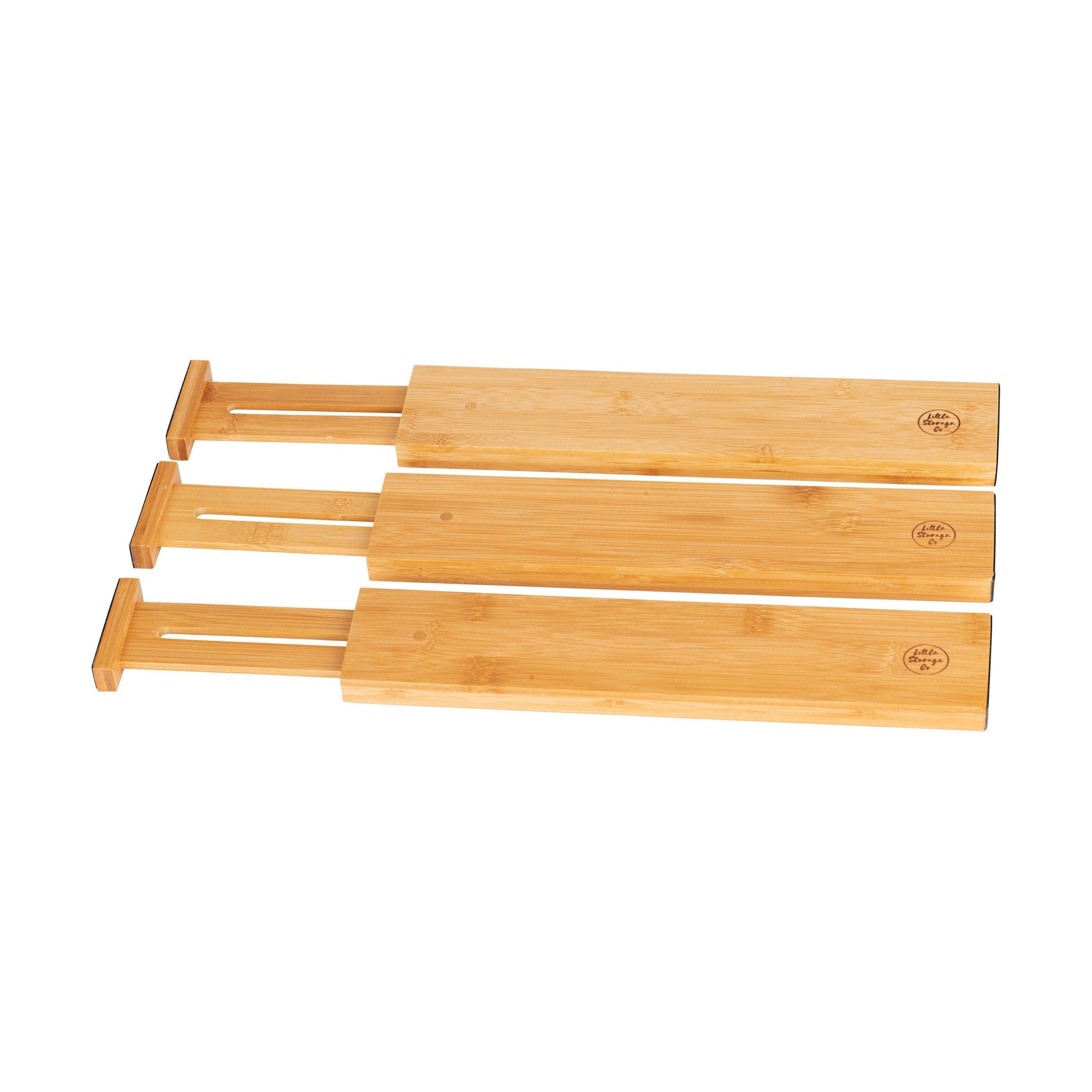 Bamboo Expandable Drawer Dividers, Set of 3 Little Label Co