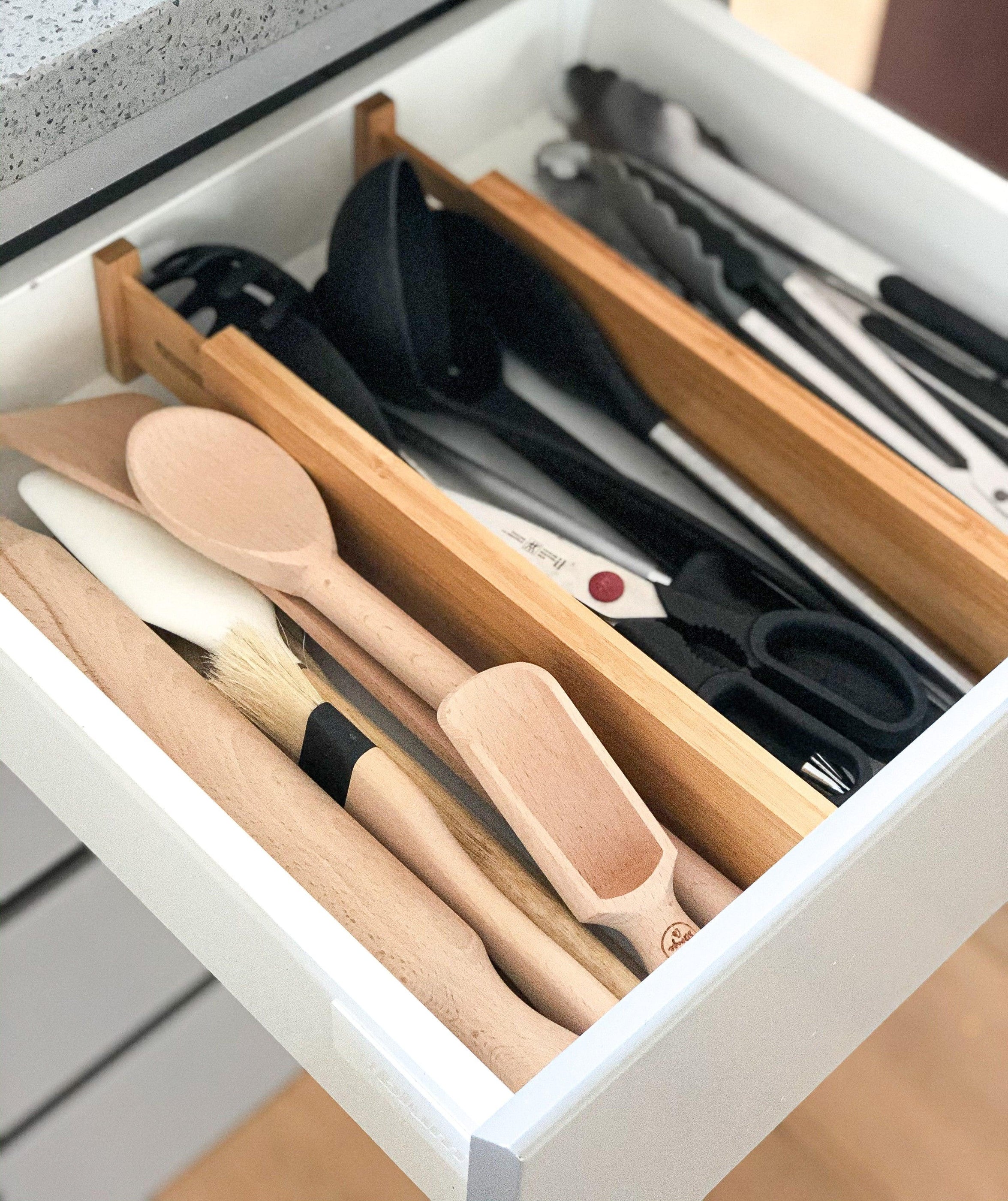 Bamboo Expandable Drawer Dividers, Set of 3 Little Label Co