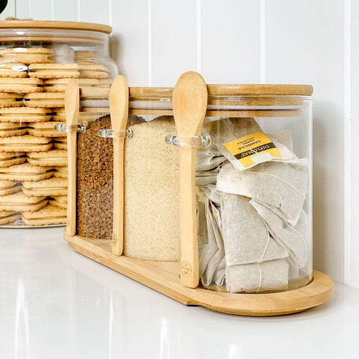 Bamboo Glass Trio Set Round 500ml - Little Label Co - Food Storage Containers - 20%, Catchoftheday